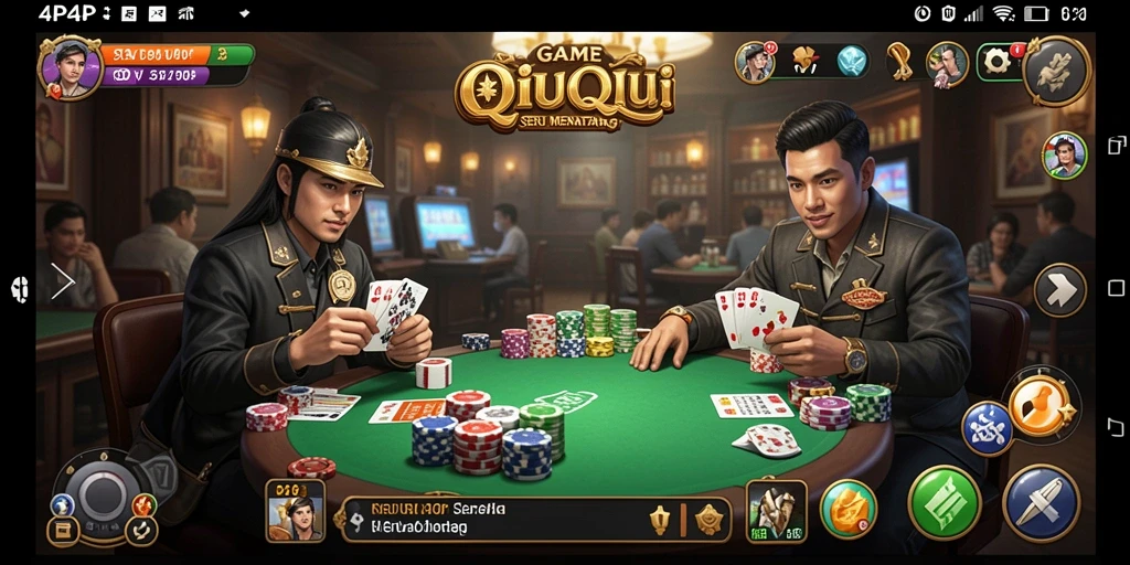 Tampilan gameplay QiuQiu yang seru dan menarik dari 4P4P.