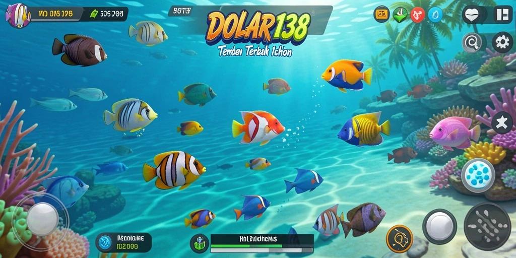 Tangkapan layar menunjukkan aksi menembak ikan di DOLAR138.