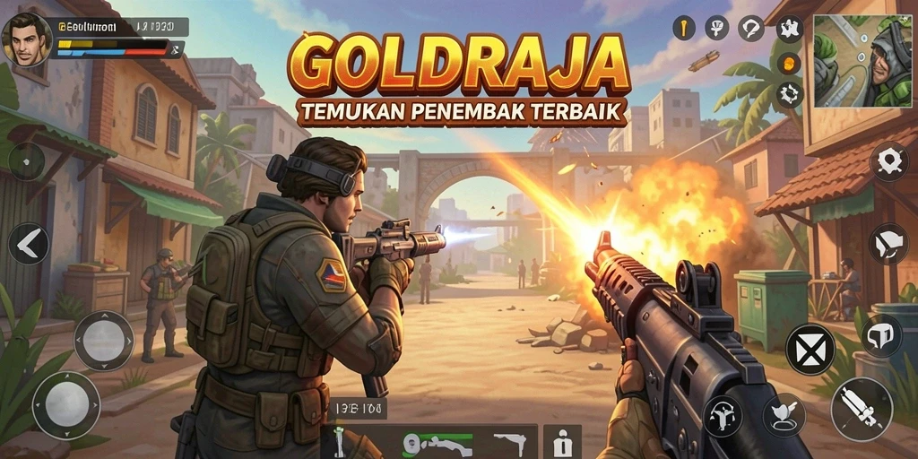 Gameplay seru GOLDRAJA dengan pertarungan intens dan strategi mendalam.