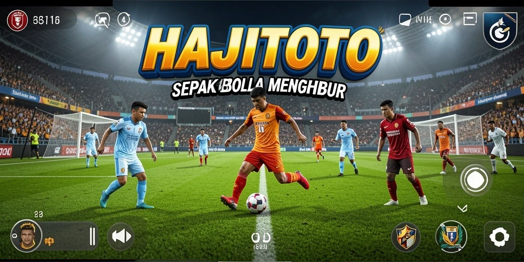 Screenshot gameplay <strong>HAJITOTO</strong> menampilkan aksi sepak bola yang mendebarkan.