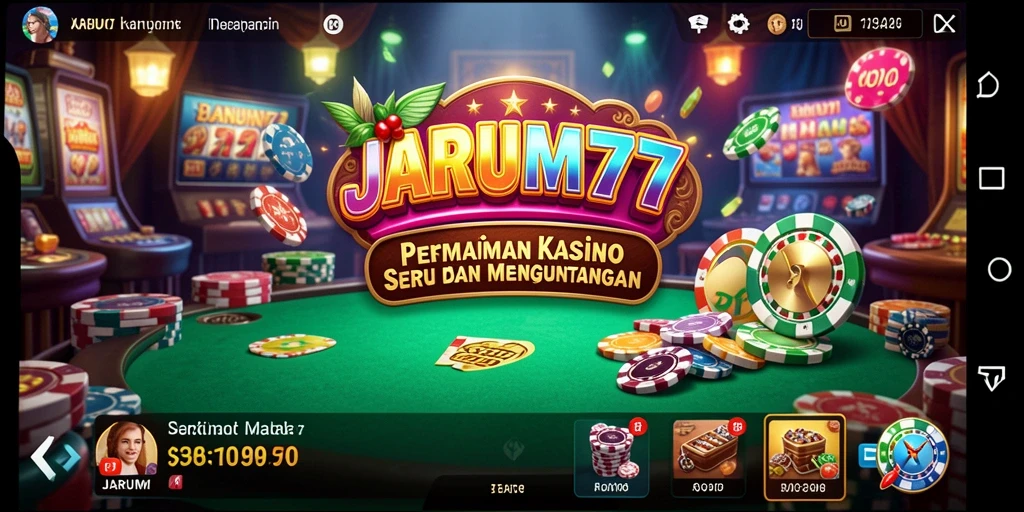 Tampilan screenshot utama JARUM77 menunjukkan keseruan gameplay Kasino.