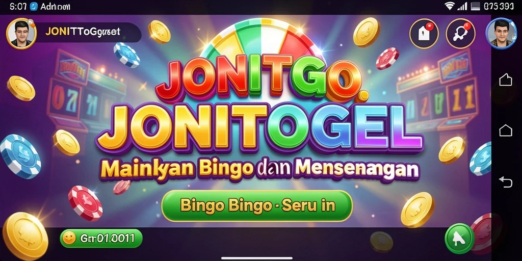 Tampilan gameplay seru dan interaktif JONITOGEL Bingo.