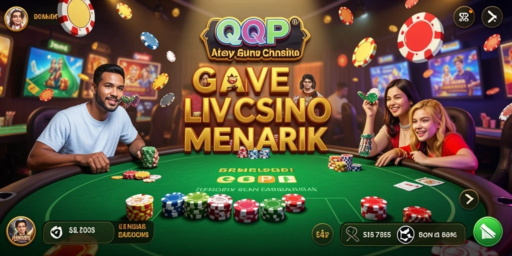 Screenshot gameplay QQRP menampilkan dealer profesional dalam permainan Live Casino.