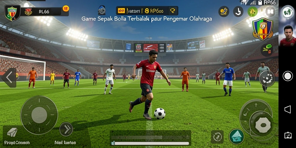 Tangkapan layar RP66 menampilkan aksi seru dalam permainan sepak bola.
