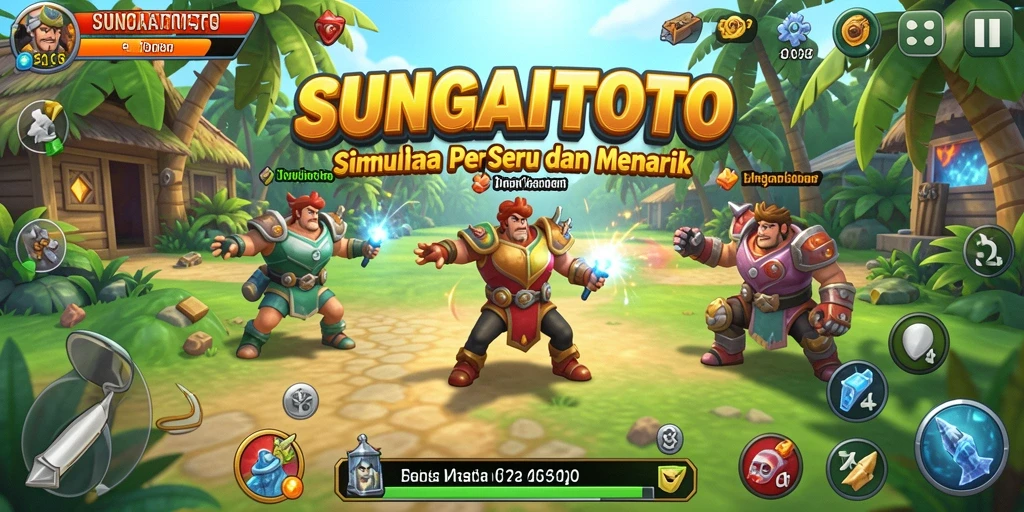 Tampilan gameplay SUNGAITOTO yang penuh warna dan dinamis.