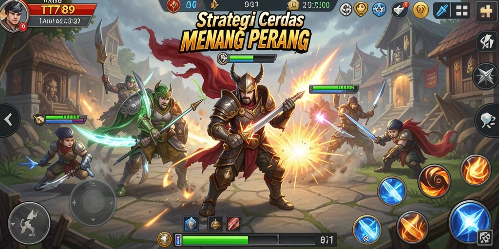 Screenshot utama TT789 menunjukkan aksi pertempuran strategis yang intens.