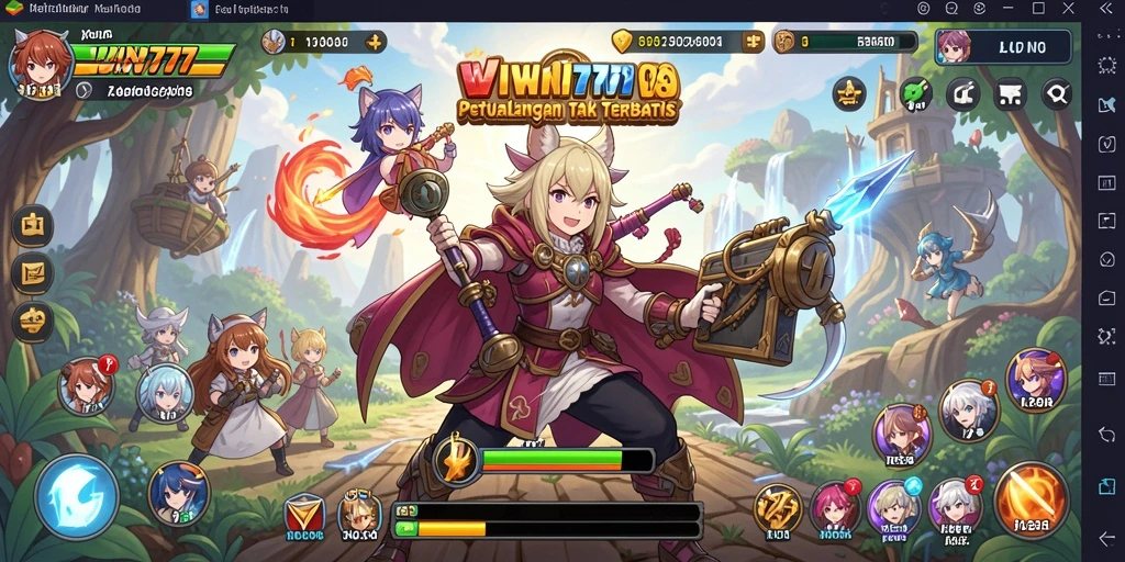 Tampilan gameplay seru dengan karakter Anime yang menawan.