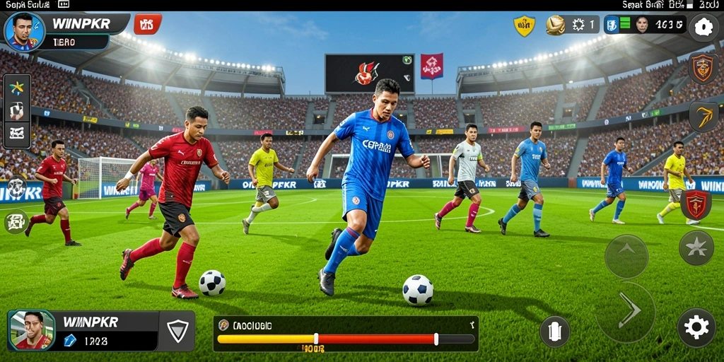 Tampilan menarik dari gameplay <strong>WINPKR</strong> yang penuh aksi sepak bola.