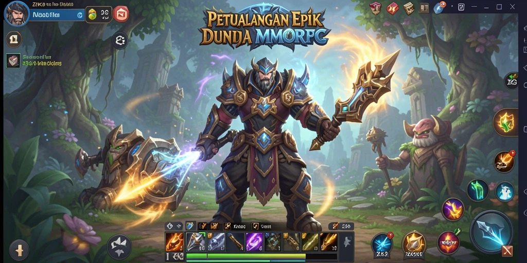 Tampilan gameplay ZK3 yang mendebarkan dalam petualangan MMORPG.